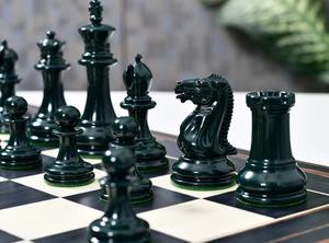 Jeu d'échecs Staunton artisanal en bois de buis peint vert olive et jaune, roi de 4,5 pouces, style tournoi premium, au meilleur prix - Product Image 6