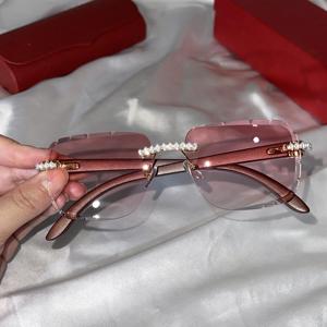 Luxurious Fashion Rectangle Rimless Sunglasses Anti-Reflective Lenses UV Protection Gradient Tint Unisex Use Driving Outdoors - Product Image 3