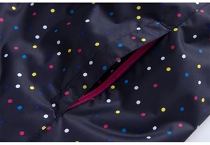 Chaqueta de Esquí y Snowboard para Mujer, Negra con Puntos Rosas, Azules, Amarillos y Blancos, con Capucha, Acolchada, Impermeable, Aislante Sintética para Invierno - Product Image 6