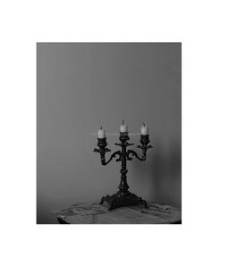 Beautiful tall rustic iron candelabra for Christmas dinner New Year parties or holiday themed <b>vintage</b> <b>table</b> decor - Product Image 2