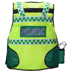 Chaleco de Paramédico de Alta Visibilidad para Hombre, con Logotipo Personalizado OEM, Malla Verde, Múltiples Bolsillos, Uniforme Táctico de Seguridad, Impermeable - Product Image 4