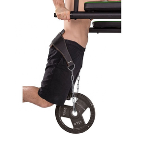 synthetic leather new Weight Lifting Dipping <b>Belt</b> Dip <b>Chain</b> Pull Ups - Product Image 2