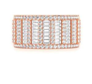 <b>Mens</b> Luxury 14K White Gold Hip Hop Diamond <b>Ring</b> Baguette Iced Out Band Premium Statement Jewelry <b>for</b> <b>Men</b> Party Wear - Product Image 1