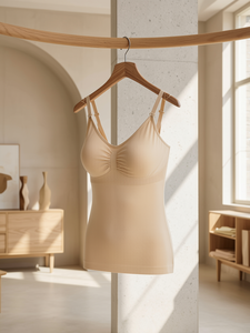 Débardeur de maternité à thème de Noël en gros, avec soutien-gorge intégré, camisole d'allaitement beige, respirant, sans armatures, bretelles réglables - Product Image 1