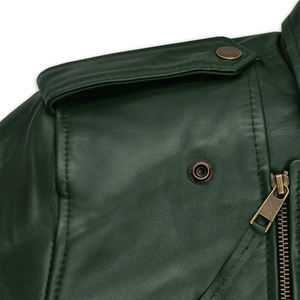 Chaqueta de cuero para motocicleta con capucha personalizada, chaqueta de cuero de oveja original, chaqueta de cuero informal al por mayor para hombre, cálida y de talla grande. - Product Image 3