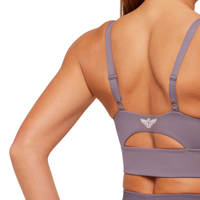 Soutien-gorge de sport sans couture pour femme, lavande, en Spandex/Nylon, maintien élevé, décolleté en U, dos découpé, bretelles réglables, respirant, pour yoga, gym et entraînement