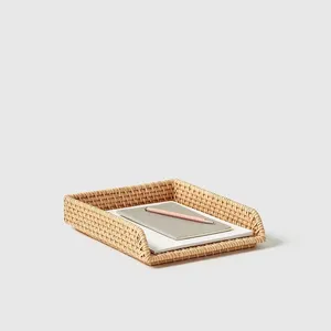 ถาดใส่เอกสารหวายแบบใหม่ สำหรับจัดระเบียบเอกสาร จดหมาย กระดาษ สำหรับใช้ในบ้าน โรงแรม รีสอร์ท สำนักงาน โต๊ะทำงาน เก็บแฟ้ม - Product Image 1
