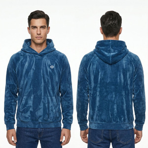 เสื้อฮู้ดผ้ากำมะหยี่ผู้ชาย เนื้อผ้านุ่ม สวมใส่สบาย สไตล์สตรีทแวร์ ทรงหลวม เนื้อผ้าพรีเมียม ใส่ลำลอง รับทำโลโก้ ขายส่ง OEM - Product Image 1