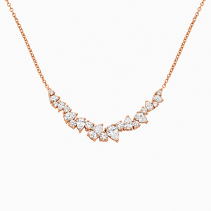 Collier en grappe de diamants de laboratoire taille poire en or 10K 14K 18K et argent 925 935, bijou de fiançailles ou de fête, Vaayu Jewels VJ4959 - Product Image 4