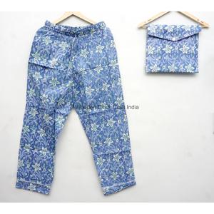 Custom Floral Front Logo Women's Sleepwear Pajama Set 100% Cotton Round Neck Long Sleeve Long Pants Two Piece Homeware - Product Image 4