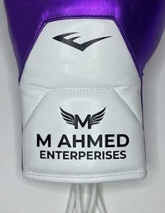 Gants de boxe personnalisés avec logo violet et blanc, 16 oz, à lacets, pour la combat et l'entraînement - Product Image 4