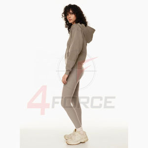 Sudadera con capucha y cremallera para mujer, 470 GSM, algodón French Terry, estilo casual, moda urbana, proveedor de ropa de marca privada OEM - Product Image 4