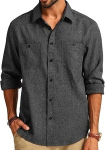 เสื้อเชิ้ตผู้ชายคุณภาพพรีเมียมสไตล์โกธิค กระดุมแถวเดียว ทรงเข้ารูป แขนยาว ลายพิมพ์เรียบ ระบายอากาศได้ดี เป็นมิตรกับสิ่งแวดล้อม ผ้าฝ้าย 100% - Product Image 4