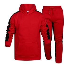 Haute qualité 100% Polyester essentiel survêtement course à capuche Joggers ensemble polaire doublé survêtement pull Jogging costumes pour hommes - Product Image 3