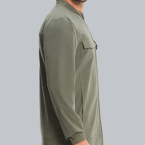 Chaqueta unisex verde oliva para uniforme médico, ropa de trabajo hospitalaria, con detección de agujas y fusión sin costuras. - Product Image 3