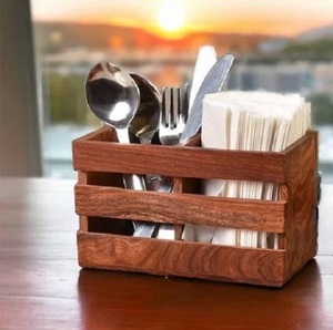 Soporte de Madera Rústico de Lujo Multifuncional Hecho a Mano para Utensilios de Cocina: Cucharas, Tenedores, Cucharones, Espátulas - Almacenamiento Diario de Herramientas de Cocina - Product Image 6