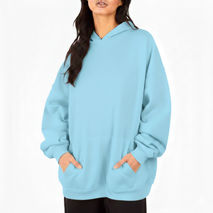 Sweat à capuche ample pour femme, 100 % coton, toucher doux, hiver, décontracté, manches longues, respirant, séchage rapide, streetwear - Product Image 2
