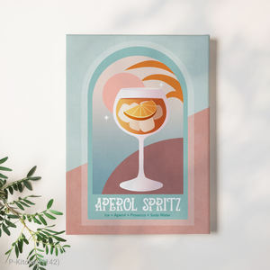 Impresión en lienzo para cocina, póster estético de bebidas de verano Aperol Spritz para bar en casa, decoración moderna para pared de cocina - Product Image 1