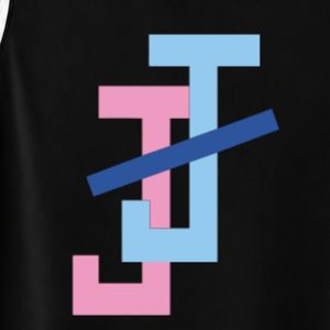 Maillot de basket-ball brodé avec logo JJ noir pour femmes, débardeur athlétique sans manches à col en V avec bordure blanche pour l'entraînement et les matchs - Product Image 5