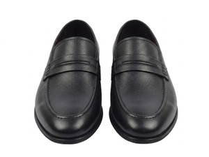 Mocassins en cuir noir pour hommes Dlords, à enfiler, bout rond, semelle intérieure amortie, chaussures de bureau et de carrière, semelle extérieure en caoutchouc, toutes saisons, modèle Gad Penny - Product Image 4