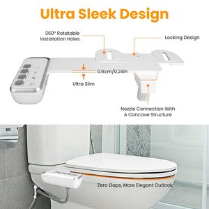 Accessorio Bidet con Doppio Ugello per Acqua Fresca, Non Elettrico, con Controllo del Flusso d'Acqua per Sedile WC - Product Image 4
