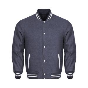 Men's Genuine Wool Varsity Jacket Stand Collar Winter Heated Pocket Cartoon Patchwork Front Logo Elegant and <b>Warm</b> - Product Image 3