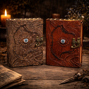Carnet de notes Hocus Pocus en cuir rigide – Grimoire des Ombres, authentique accessoire de sorcellerie, journal de sorts, cadeau d'Halloween haut de gamme - Product Image 3