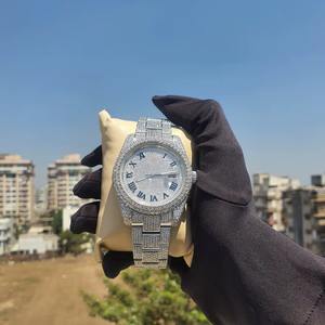 Wholesale Square Alloy Iced Out Moissanite Diamond Quartz Watch Unisex Stainless Steel VVS1 Luxury <b>Wristwatch</b> Gift HUMERA JEWELS - Product Image 4
