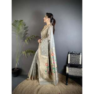 Sari Paithani en tissu épais avec motifs Mina Butti pour mariage - Product Image 4