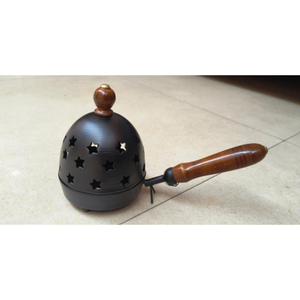 Quemador de Bakhoor Tradicional de Metal Negro con Mango de Madera, Incensario Árabe de Carbón para Oud, para Aromatizar el Hogar y Meditación, al Mejor Precio - Product Image 5