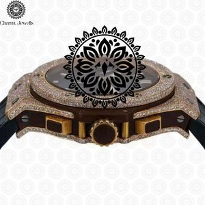 Montre de luxe pour homme Charm Jewells, boîtier en or jaune, mouvement automatique mécanique, boîtier en acier inoxydable, cadran de 40 mm, résistance à l'eau 10 bars - Product Image 2