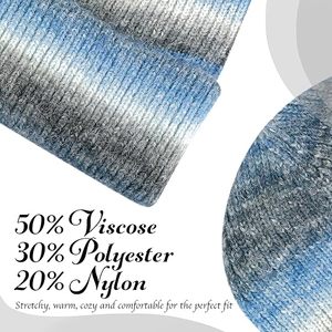 <b>Tie</b> Dye Cuffed Beanie Custom Winter Embroidery Logo Warm Knitted Beanies Soft Cap Stripe <b>Wool</b> Beanie 2026 - Product Image 5