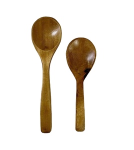 Acacia Wood Salad <b>Server</b> Set with Rattan Weaving Handles Large Commercial Kitchenware for <b>Food</b> Serving - Product Image 3