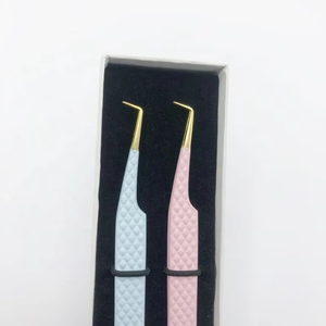 Pinzas para Extensión de Pestañas de Acero Inoxidable Sólido con Recubrimiento en Polvo y Dorado, con Agarre de Diamante de 90 Grados, Personalizadas, de Marca Privada, Más Vendidas - Product Image 5
