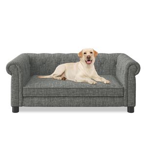 Elegante luce grigio tessuto cane divano letto moderno alla moda rettangolare elevato per cani di piccole dimensioni di medie dimensioni comodo - Product Image 6