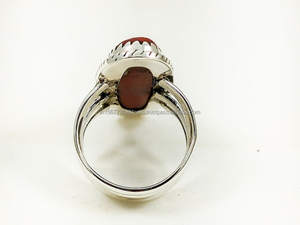 Vente chaude solide 925 argent Sterling rouge rivière jaspe anneau pour les femmes mince bande parfaite guérison cristal cadeau anneau - Product Image 5