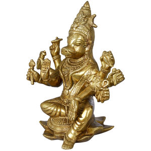 Estatua hecha a mano de latón de 6 pulgadas diosa de ocho brazos Varahi escultura India para dar regalos - Product Image 2