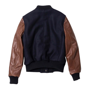 Custom 100% Wool Genuine Leather Sleeves Varsity <b>Jacket</b> For <b>Men</b> sleeves Embroidery Baseball Letterman With OEM Service Custom. - Product Image 2