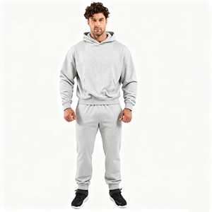 Conjunto Deportivo Informal Personalizado para Hombre, Sudadera con Capucha de Algodón Terry, Pantalones Deportivos con Puños, Transpirable y Ecológico para Gimnasio - Product Image 1