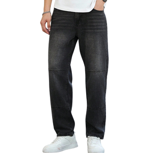 Mens Breathable Mid Washed Black Wide Leg Denim <b>Jeans</b> Relaxed Cotton Casual <b>Winter</b> Solid Fashion Everyday Wear Premium Quality - Product Image 1