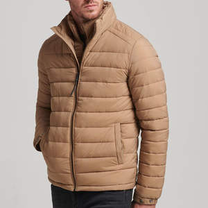 Veste matelassée classique à capuche, col montant, poche latérale, imperméable, respirante, légère, décontractée, hiver, logo personnalisé pour homme - Product Image 1