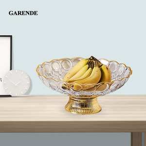 Corbeille à fruits sur pied, plateau de service décoratif moderne pour collations et desserts - Product Image 1