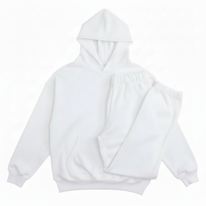 ชุดเซ็ตเสื้อฮู้ดดี้และกางเกงจ็อกเกอร์แบบยูนิเซ็กซ์สำหรับฤดูหนาว ผ้าระบายอากาศได้ดี ล้างสีแบบแอซิดวอช แต่งลูกปัดเรียบง่าย ไซส์พลัส แบบกลับด้านได้ 65% - Product Image 1