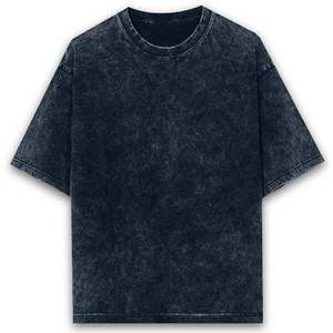 Camiseta de punto para hombre, oversize, cuello redondo, manga corta, color liso, lavada, casual, corte regular, largo normal - Product Image 4