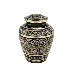 Urna de cenizas humanas de cremación para adultos de latón con tapa de rosca segura para almacenamiento seguro de cenizas a largo plazo con bolsa de terciopelo - Product Image 4