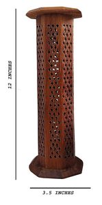 Support de tour d'encens artisanal en bois de santal indien, écologique, aromatique et de haute qualité pour la méditation à domicile - Product Image 2