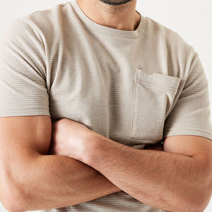 <b>Men's</b> Gym Fitness <b>T</b>-<b>Shirts</b> Stylish O-Neck with <b>Pocket</b> High Visibility 100% Cotton Worsted Fabric Quick Dry Breathable - Product Image 4