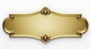 Plaque décorative vintage en métal orné avec bordure en relief, panneau mural doré antique, plaque nominative vierge pour porte, maison, hôtel, bureau - Product Image 2
