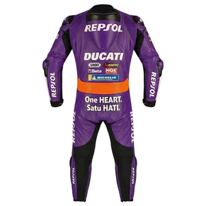 Traje de Carreras MotoCP Enea Bastianini, Traje de Motociclismo de Piel de Vacuno/Canguro Rucati, Mono de Pista/Conducción, Nivel CE 2 - Product Image 2