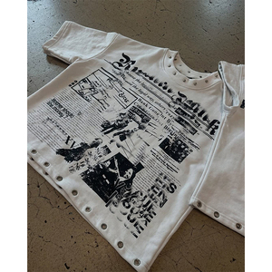 Nouvelle mode 2026 : T-shirt vintage respirant à manches courtes avec strass, style décontracté, vêtement de marque tendance - Product Image 1